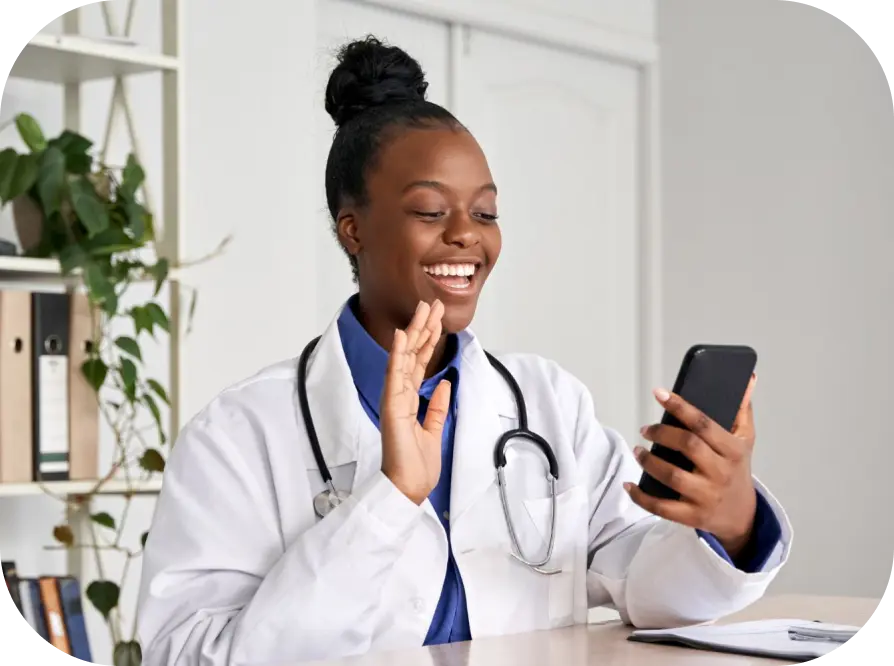 Doctor on a virtual video consultation